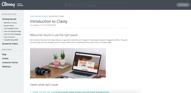 classy getting started guide