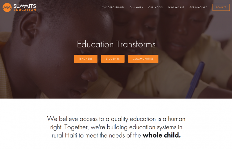 Summit website homepage