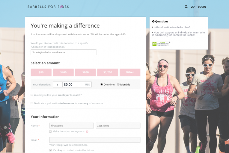 barbells for boobs donor experience
