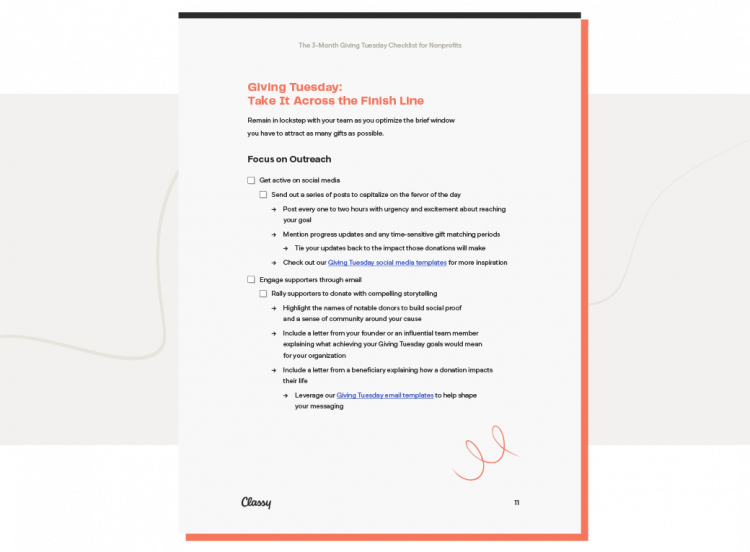 3-month giving tuesday checklist