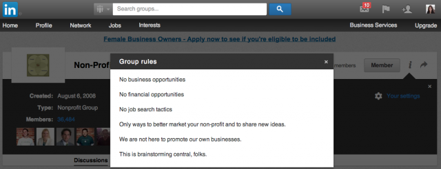 LinkedIn Group Rules