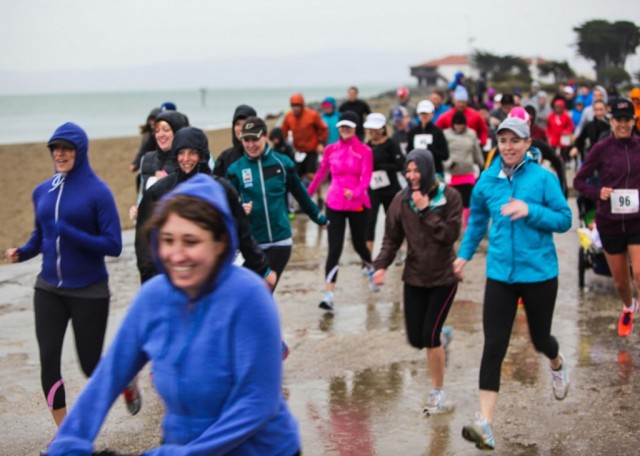 People running a race