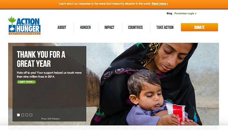 Action Against Hunger Nonprofit Home Page