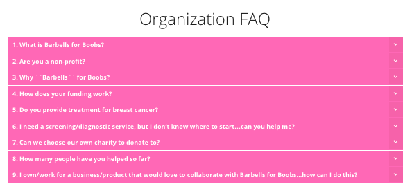 Barbells for Boobs FAQ Customer Service