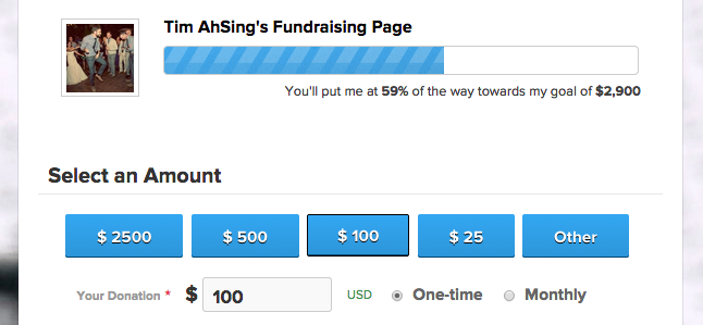 Donation Page Progress Bar