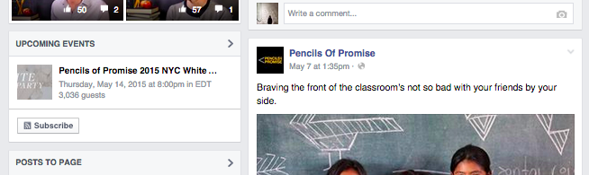 Pencils of Promise Facebook Events