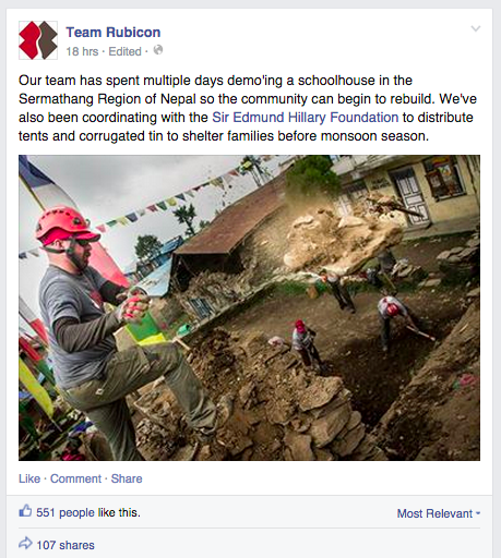 Team Rubicon Update