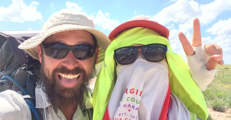 Scott Star and a friend on the Walk Across America
