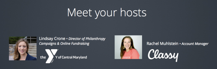 5K fundraising webinar presenters