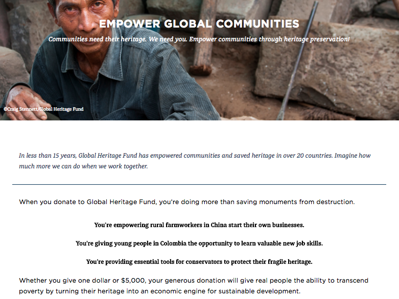 Global Heritage Fund donations